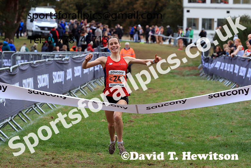 Junior Womens 2024 National Cross Country Relays, Berry Hill Park, Mansfield.   Photo: David T. Hewitson/Sports for All Pics